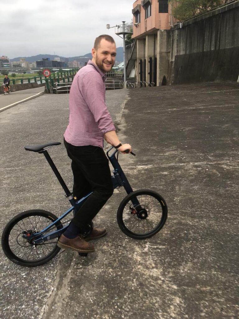 Toby test riding ebikes