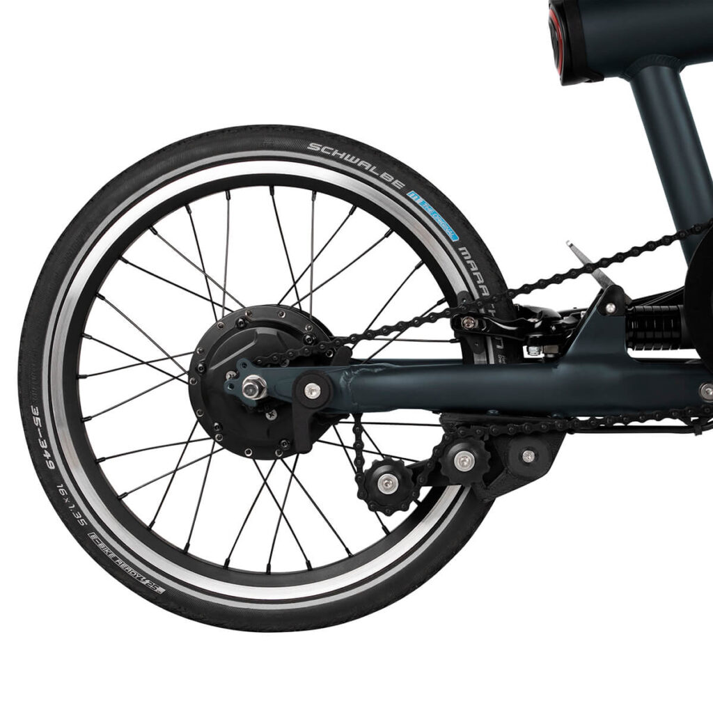Flit-16 lightweight folding ebike - rear wheel