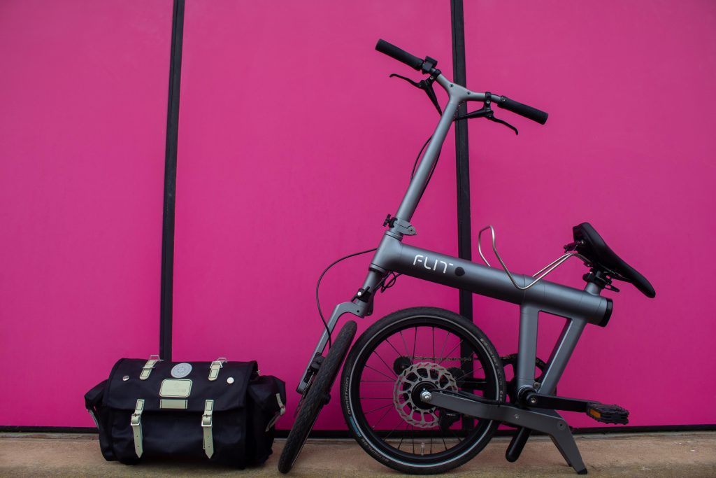 Close up of the Carradice Original Camper cycle bag next to M2 partly folded